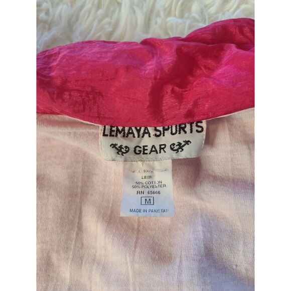 90s Vintage Lemaya Sports Gear Wind Suite Jacket Hot Pink Medium Barbiecore - Picture 3 of 8